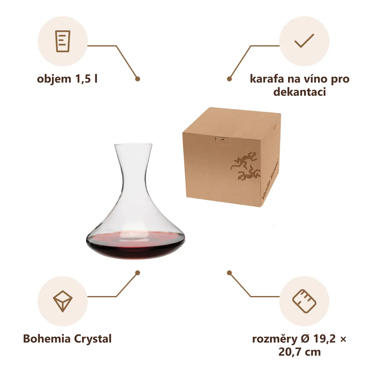 Infografika VS AKAROA Skleněná karafa na víno, 1,5 l