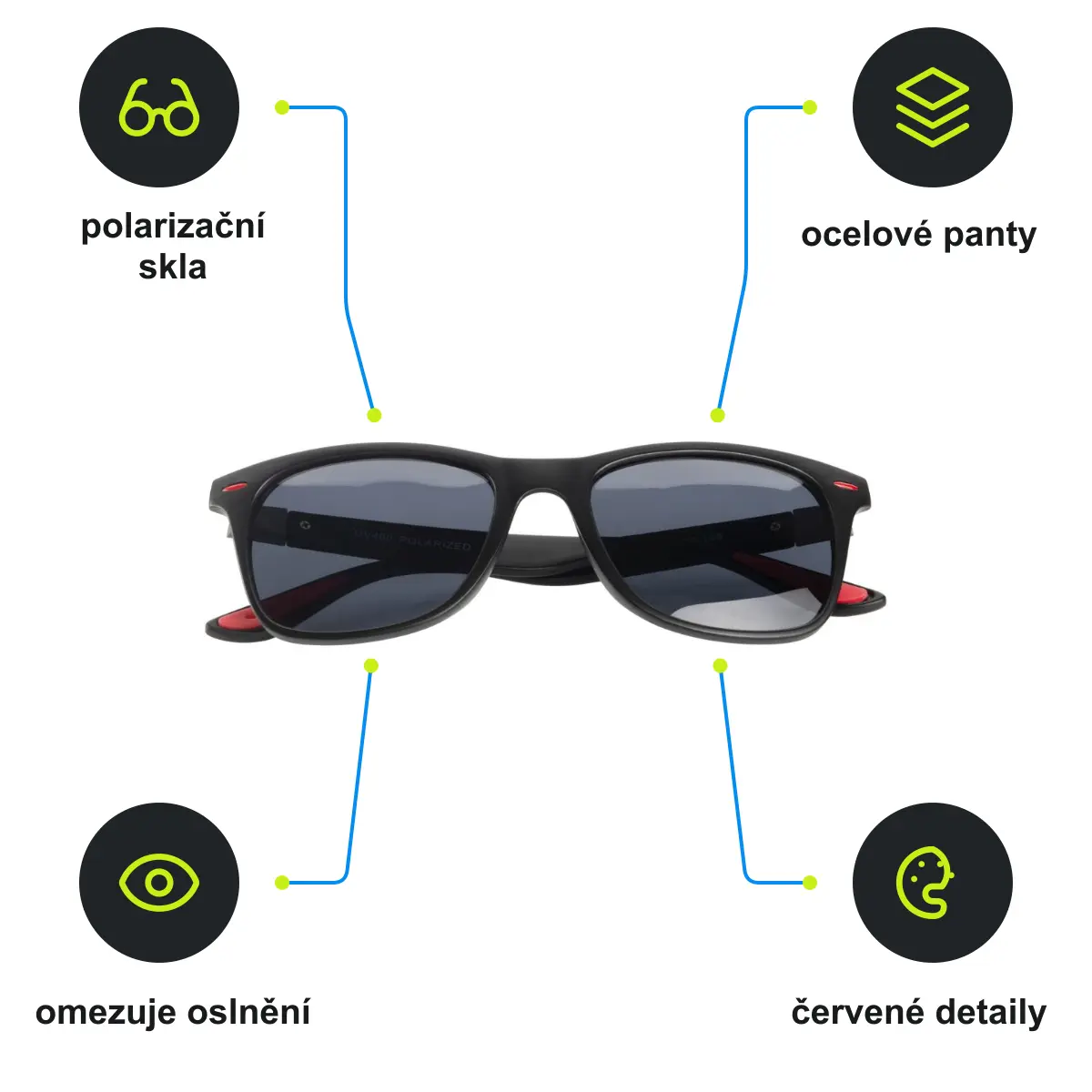 Infografika SCHWARZWOLF MAHAVELI Polarizační sluneční brýle, černá