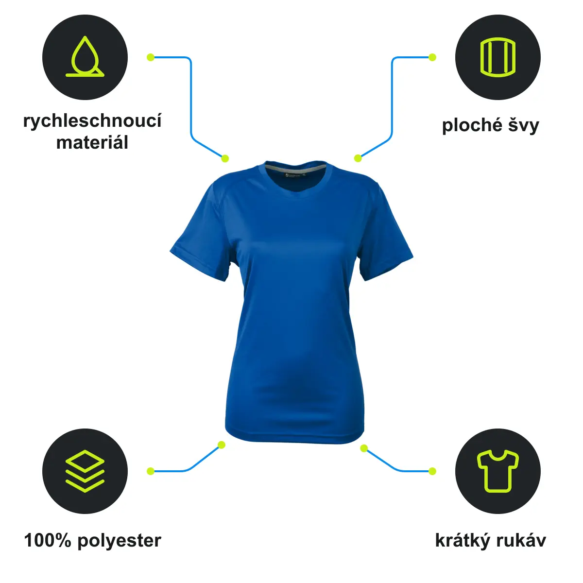 Infografika SCHWARZWOLF COOL SPORT WOMEN funkční tričko, modrá S