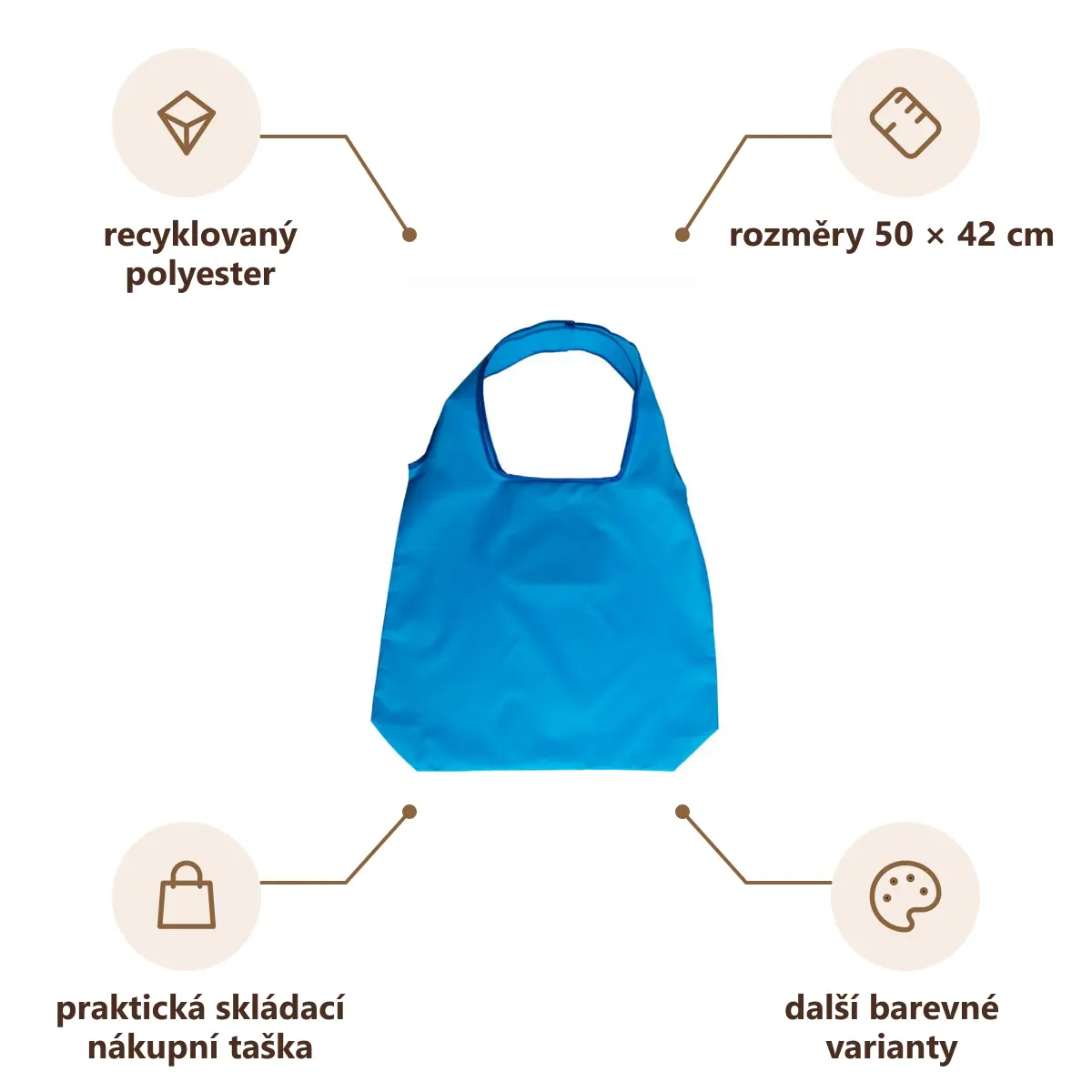 Infografika VS KALBARRI Nákupní taška z recyklovaného materiálu, modrá