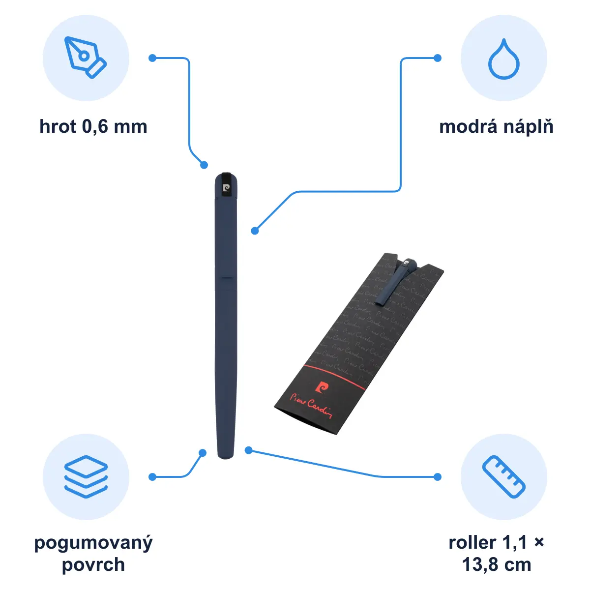 Infografika PIERRE CARDIN HARMONY Roller, modrá