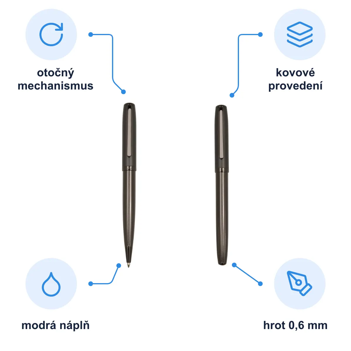 Infografika PIERRE CARDIN CORINNE SET Sada rolleru a kuličkového pera, šedá/gunmetal