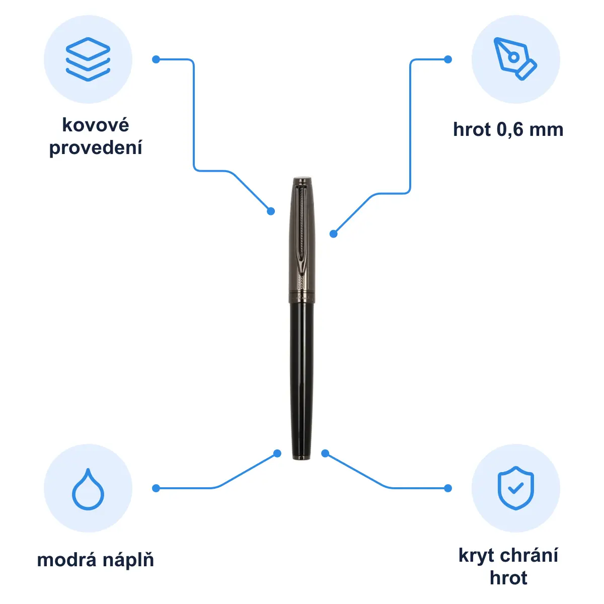 Infografika PIERRE CARDIN ODETTE Roller, černá/gunmetal