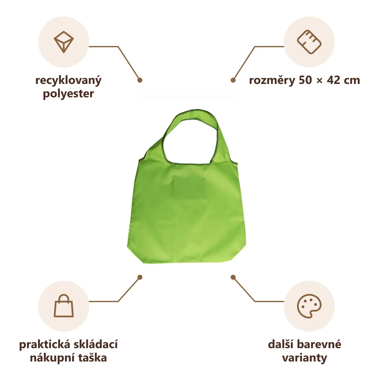 Infografika VS KALBARRI Nákupní taška z recyklovaného materiálu, zelená