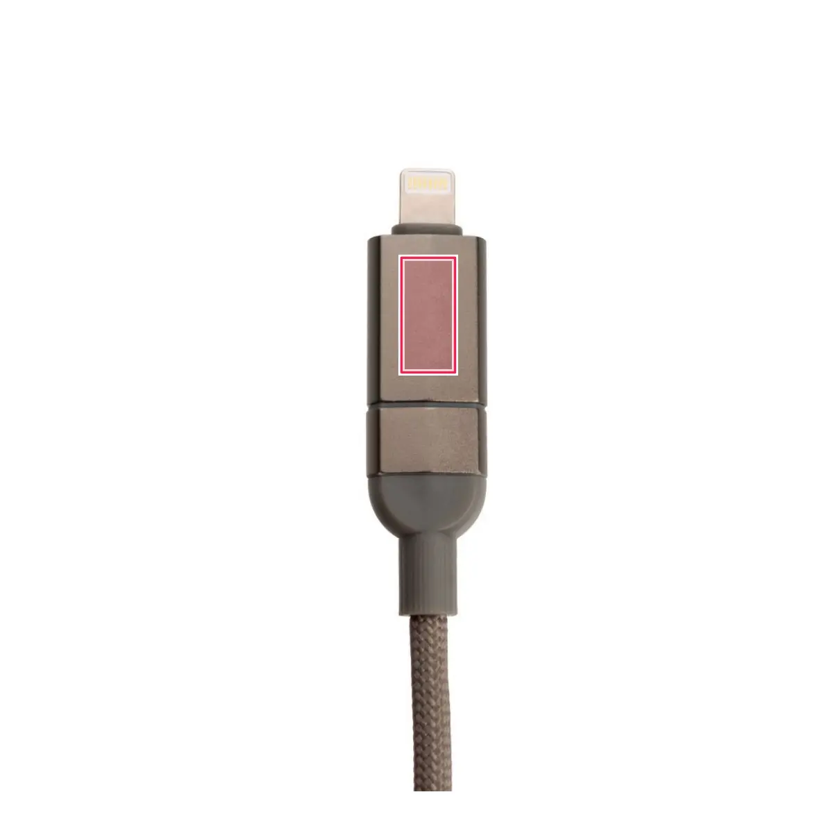 Umístění potisku: DONNES magnetický nabíjecí kabel šedá – Kovové tělo koncovky