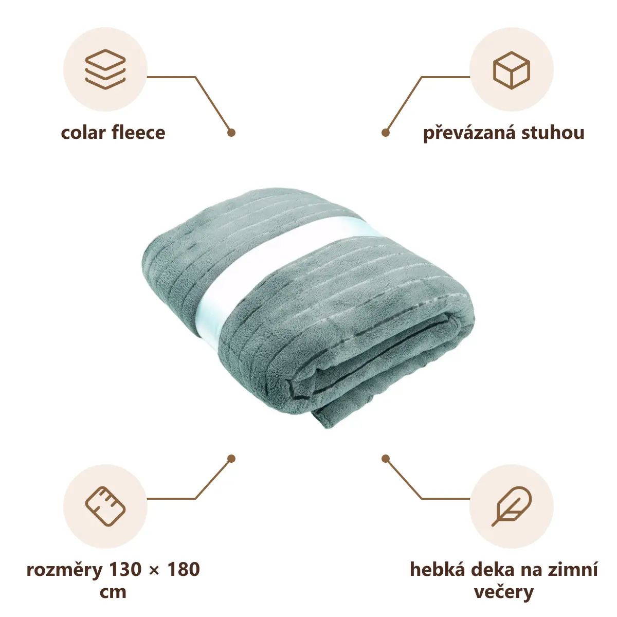 Infografika VS MANGAIA Hebká deka 130 x 180 cm, šedá