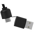 40W nabíjecí kabel 5v1 z rPET se svítícím logem a hranatým dřevěným pouzdrem SCX.design C38, modrá