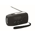 AUSELO Přenosné rádio s LED svítilnou, černá