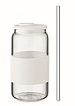Borosilikátová sklenice 550ml s br, bílá