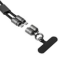 BOVALINO Multifunkční 65W nabíjecí a datový kabel, černá/šedá