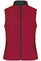 Dámská vesta James & Nicholson Promo softshell, červená/černá, velikost S
