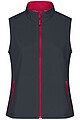 Dámská vesta James & Nicholson Promo softshell, tmavě šedá/červená, velikost XL