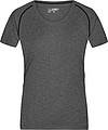 Dámské sportovní tričko James Nicholson sports T-shirt women, šedý melír/černá, vel. XL