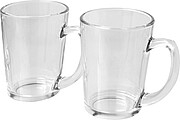 DAMULSA Sada 2 skleněných hrnků na čaj, 300 ml, transparentní