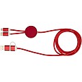 Datový synchronizační a rychlonabíjecí 27W kabel 5 v 1 z recyklovaného hliníku a plastu o délce 150 cm, červená