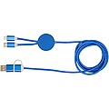 Datový synchronizační a rychlonabíjecí 27W kabel 5 v 1 z recyklovaného hliníku a plastu o délce 150 cm, královská modrá
