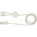 Datový synchronizační a rychlonabíjecí 27W kabel 5 v 1 z recyklovaného plastu o délce 150 cm, bílá