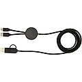 Datový synchronizační a rychlonabíjecí 27W kabel 5 v 1 z recyklovaného plastu o délce 150 cm, černá
