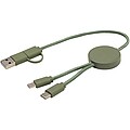 Datový synchronizační a rychlonabíjecí 27W kabel 5 v 1 z recyklovaného plastu o délce 30 cm, zelená