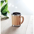 Dvouvrstvý nerezový termohrnek, 300ml, víčko plastové, vnější vrstva z bambusu