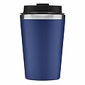 Dvouvrstvý termohrnek s víčkem, 350ml, uvnitř nerezový, zvenku plastový, modrý