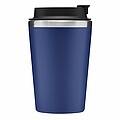 Dvouvrstvý termohrnek s víčkem, 350ml, uvnitř nerezový, zvenku plastový, modrý