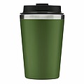 Dvouvrstvý termohrnek s víčkem, 350ml, uvnitř nerezový, zvenku plastový, zelený