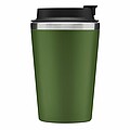 Dvouvrstvý termohrnek s víčkem, 350ml, uvnitř nerezový, zvenku plastový, zelený