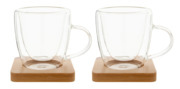 EPINA Sada 2 skleněných šálků na espresso, 90 ml