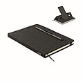 ILEMO Zápisník A5 se stojánkem na telefon s RPET deskami , černá