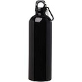 Jednostěnná láhev na vodu z nerezové oceli s karabinou 750ml, černá