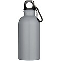 Jednostěnná láhev na vodu z nerezové oceli s karabinou a matnou povrchovou úpravou 400ml , šedá