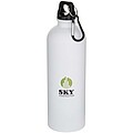 Jednostěnná matná láhev na vodu z nerezové oceli s karabinou 750ml, bílá