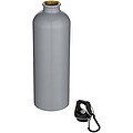 Jednostěnná matná láhev na vodu z nerezové oceli s karabinou 750ml, šedá