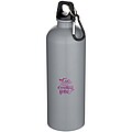 Jednostěnná matná láhev na vodu z nerezové oceli s karabinou 750ml, šedá