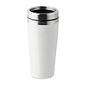 KAKADU Dvoustěnný termohrnek, nerezový s plastovým víčkem, objem 400 ml, bílá