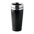 KAKADU Dvoustěnný termohrnek, nerezový s plastovým víčkem, objem 400 ml, černá