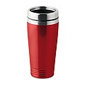KAKADU Dvoustěnný termohrnek, nerezový s plastovým víčkem, objem 400 ml, červená