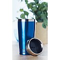 KAKADU Dvoustěnný termohrnek, nerezový s plastovým víčkem, objem 400 ml, modrá