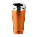 KAKADU Dvoustěnný termohrnek nerezový s plastovým víčkem, objem 400 ml, oranžová