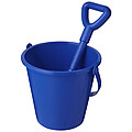 Kbelík a lopatka na písek z recyklovaného plastu, modré