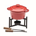 Keramická sada na fondue, červená