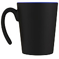 Keramický hrnek, 360ml, z venku černý, uvnitř modrý