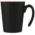 Keramický hrnek, 360ml, z venku černý, uvnitř oranžový
