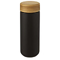 Keramický hrnek s bambusovým víčkem, 300ml, černý