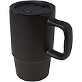 Keramický hrnek s plastovým víkem 450ml, černá