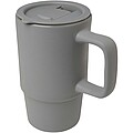 Keramický hrnek s plastovým víkem 450ml, šedá