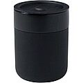 Keramický kelímek se silikonovým obalem a plastovým víčkem 330ml, černá