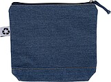 Kosmetická taška z recykloovaného denimu, modrá