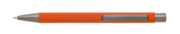 Kovová propiska s pogumovaným povrchem, oranžová